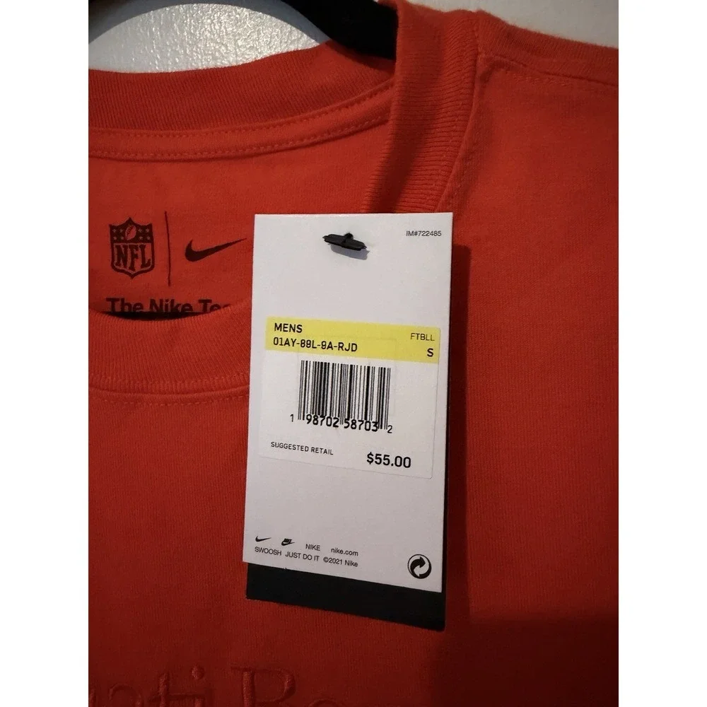 Nike Cincinnati Bengals Dri-Fit T Shirt Tee Men's Small Orange Embroidered